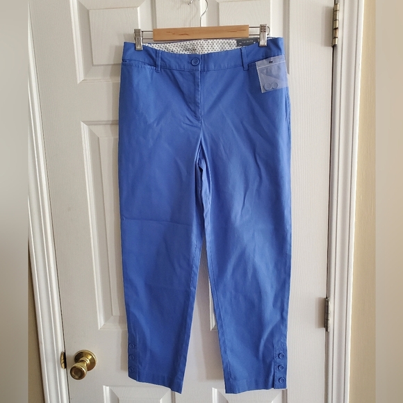 NWT Talbots Women's Perfect Crop Pants Size 4 Blue Beach City Preppy - Picture 3 of 9
